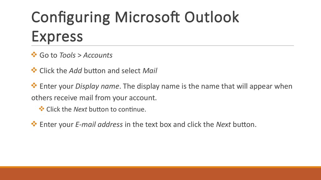 Configuring Microsoft Outlook Express