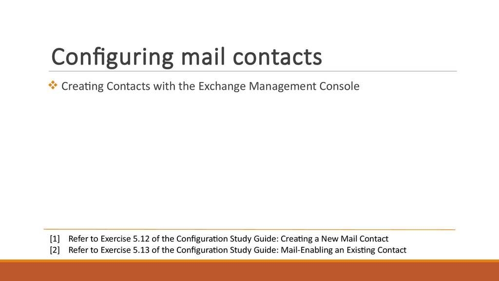Configuring mail contacts