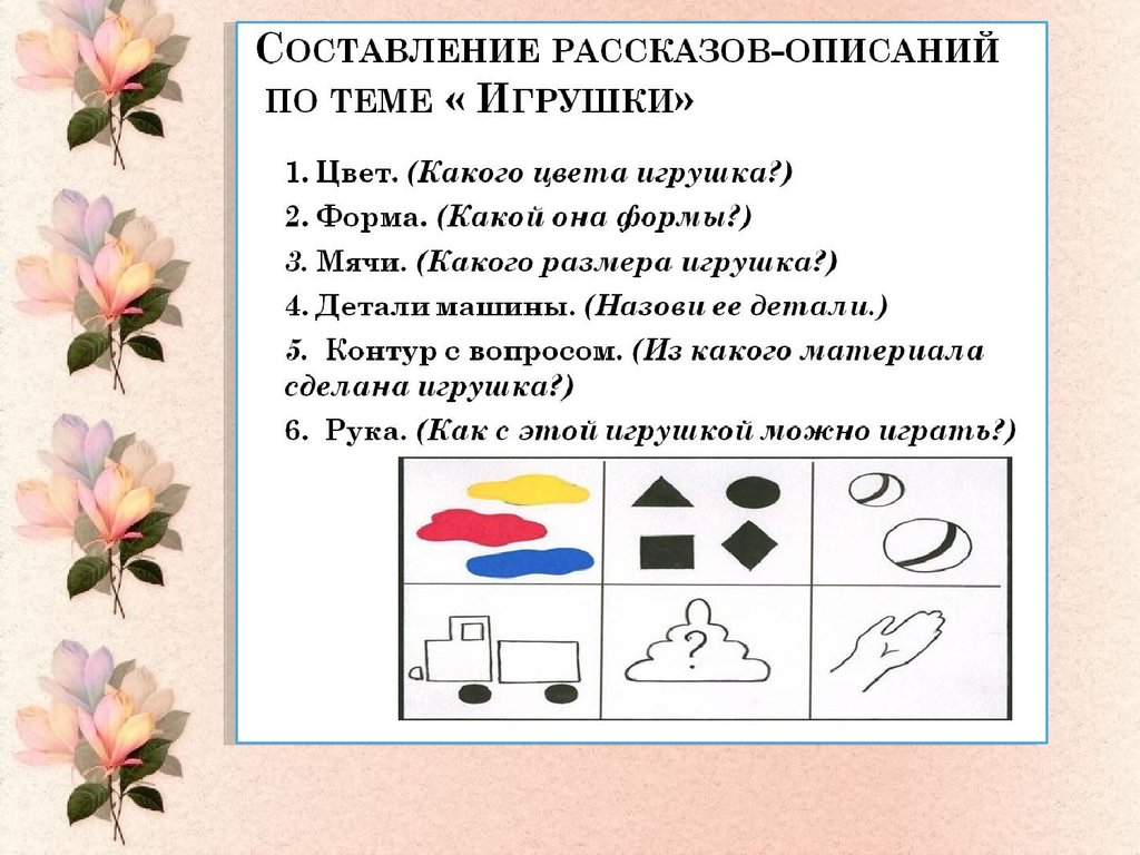 Рассказ описание. Составление рассказов описаний по теме игрушки.