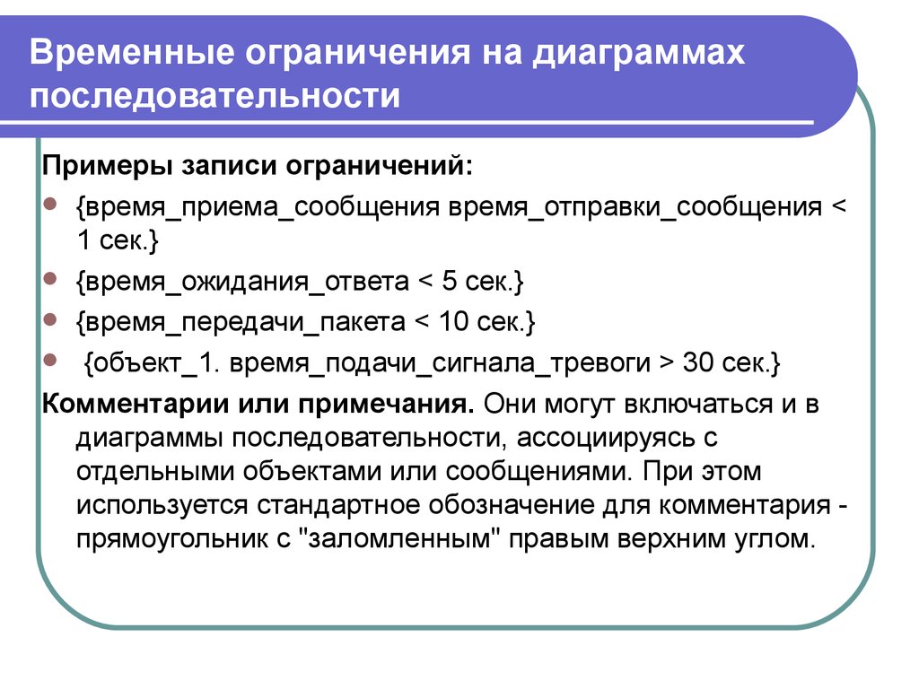 Временные ограничения. Пример последовательности времени. Формы записи ограничений. Ограничение на графике. Ограничение по времени в неделю.