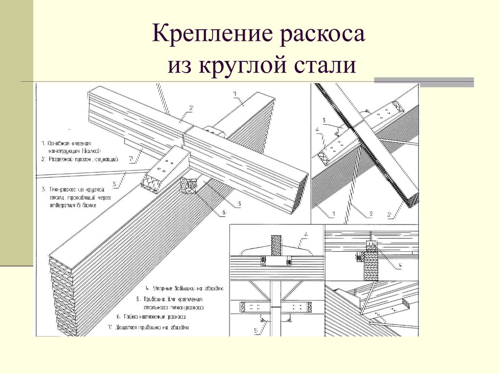 Крепление раскоса из круглой стали