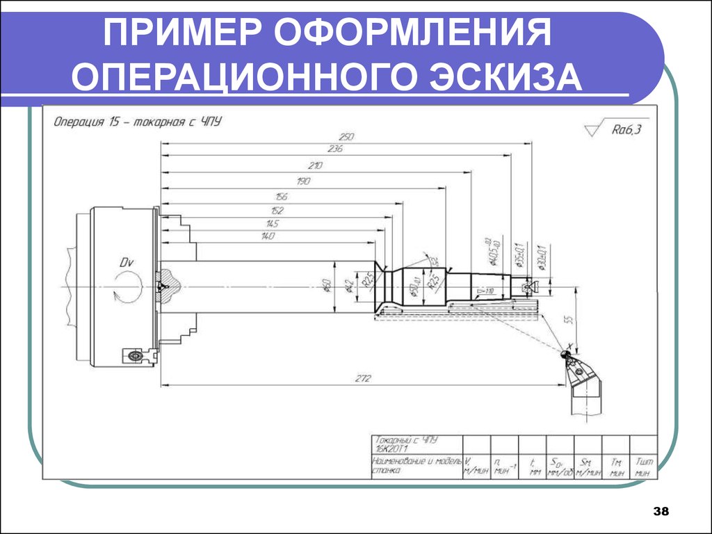 Технологический эскиз операции