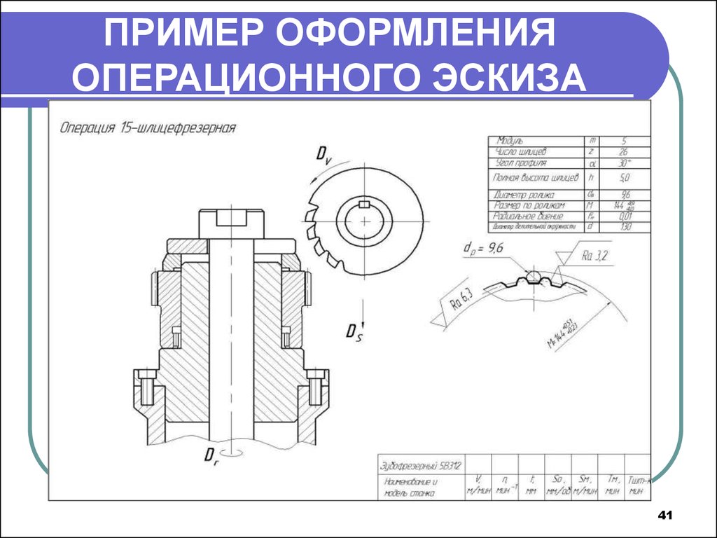 Зубонарезная операция эскиз