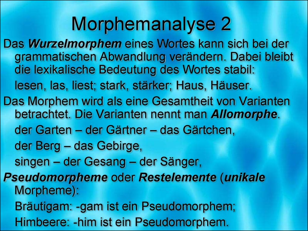 Morphemanalyse 2