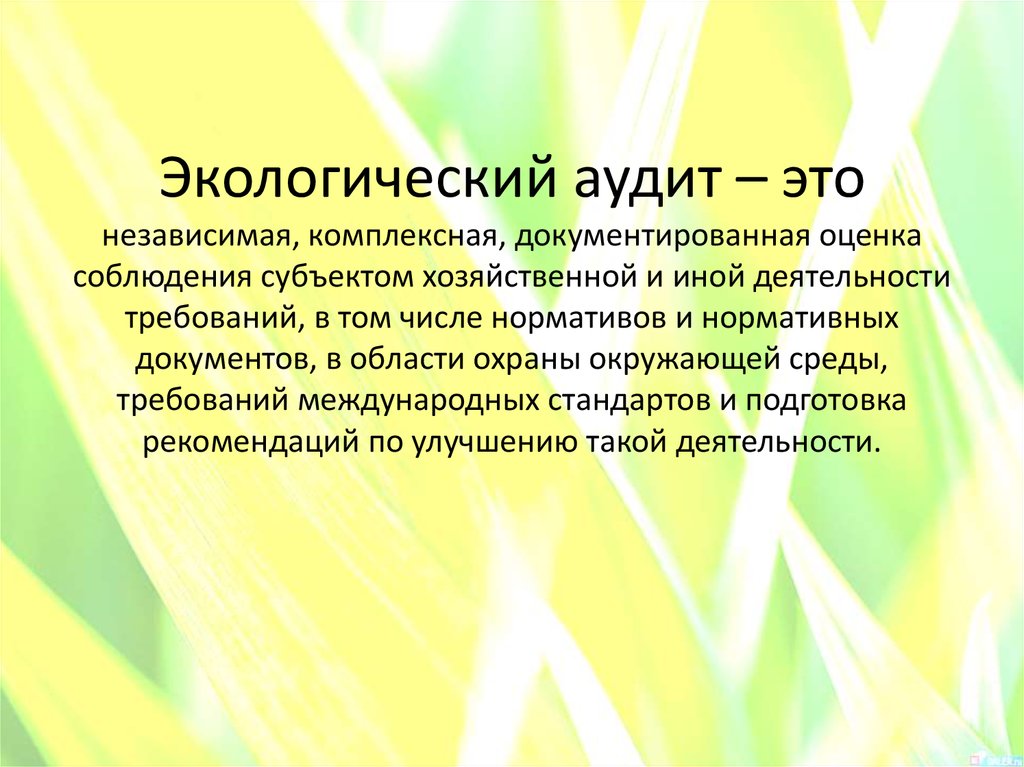 Экологический аудит это. Экологический аудит. Виды экологического аудита. Экологический аудит презентация. Экологический ацдитэто.