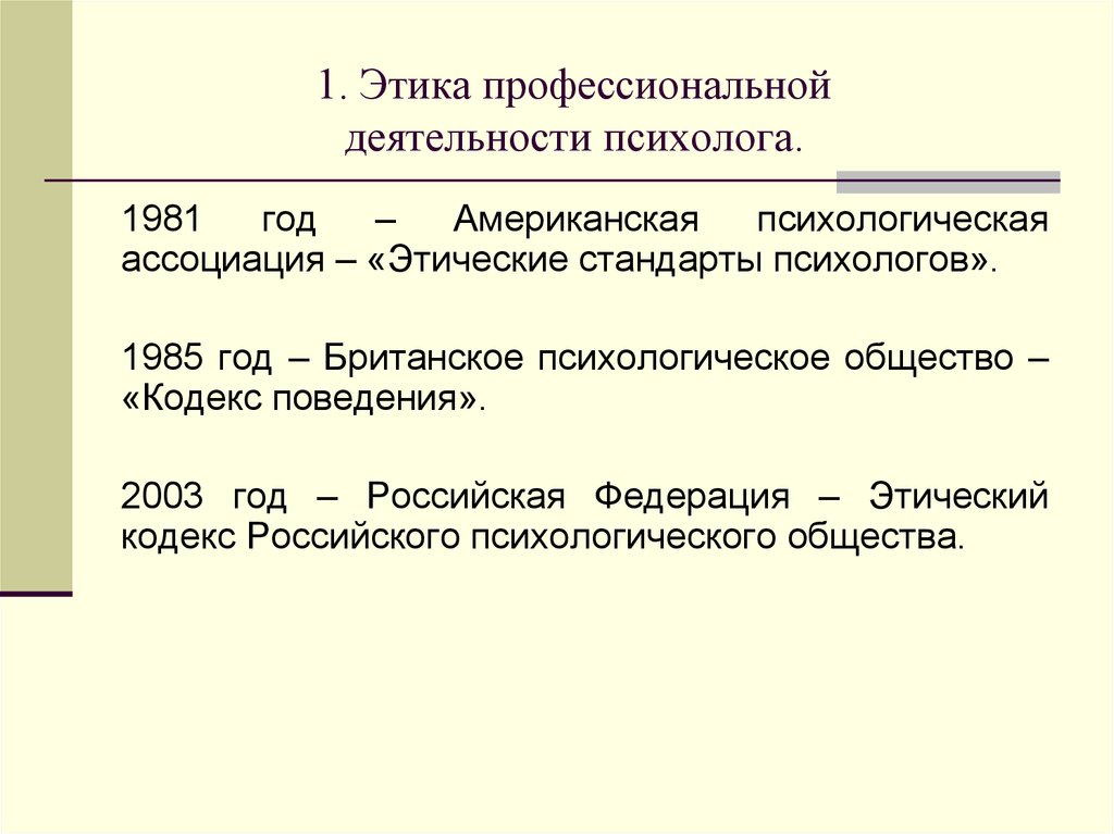 Профессиональная этика психолога презентация