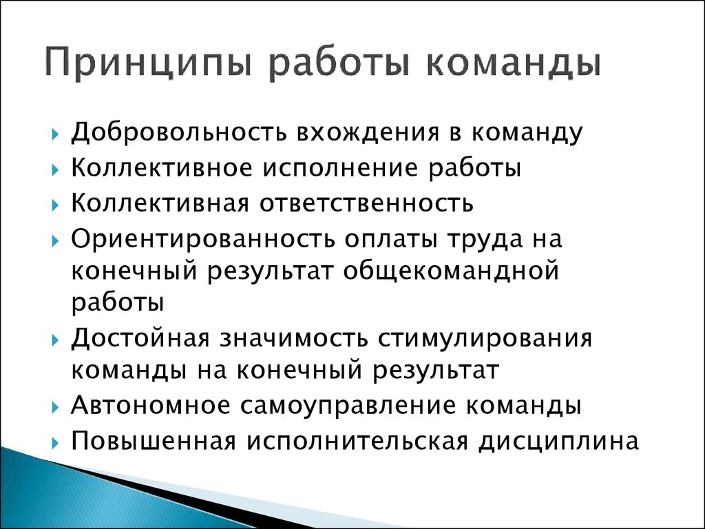 Принципы работы команды проекта