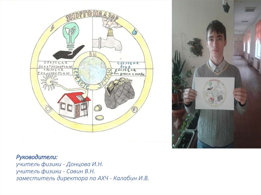 Руководители: учитель физики - Донцова И.Н. учитель физики - Савин В.Н. заместитель директора по АХЧ - Калабин И.В.