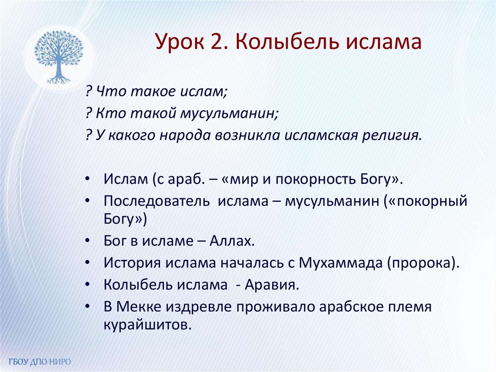 Презентация колыбель ислама