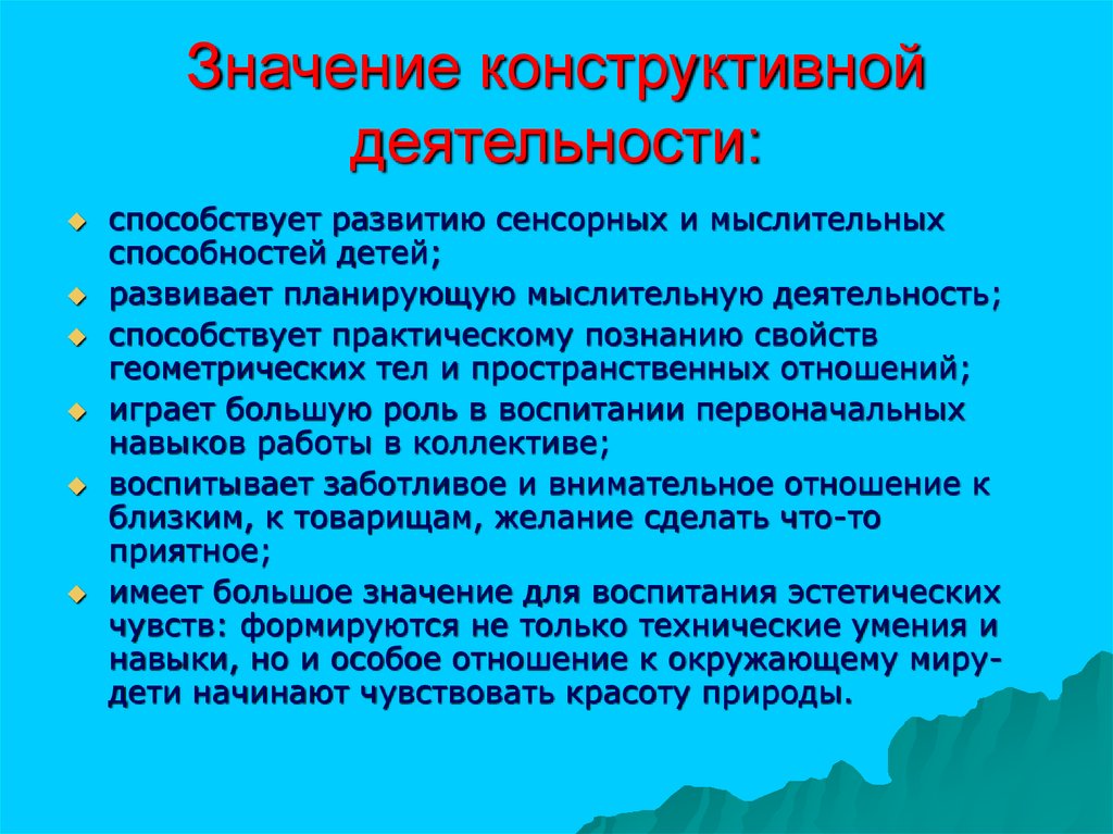 Особенности конструктивной деятельности графической деятельности рисунка