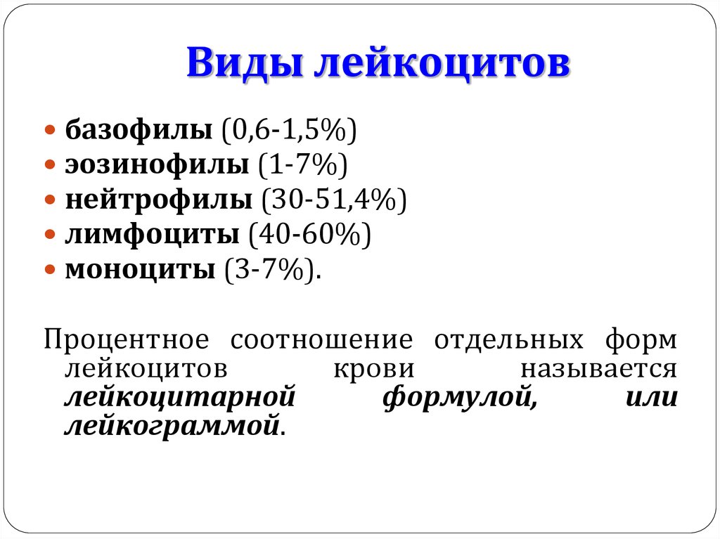 Типы лейкоцитов