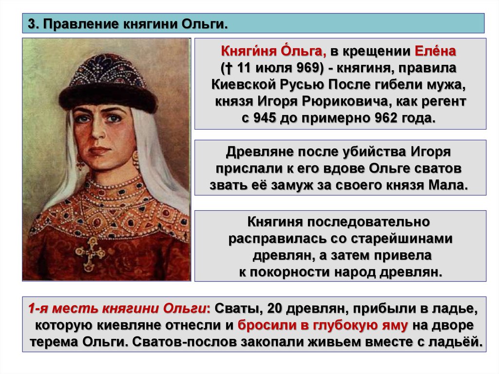 Результаты деятельности ольги. Правление Ольги в древней Руси.