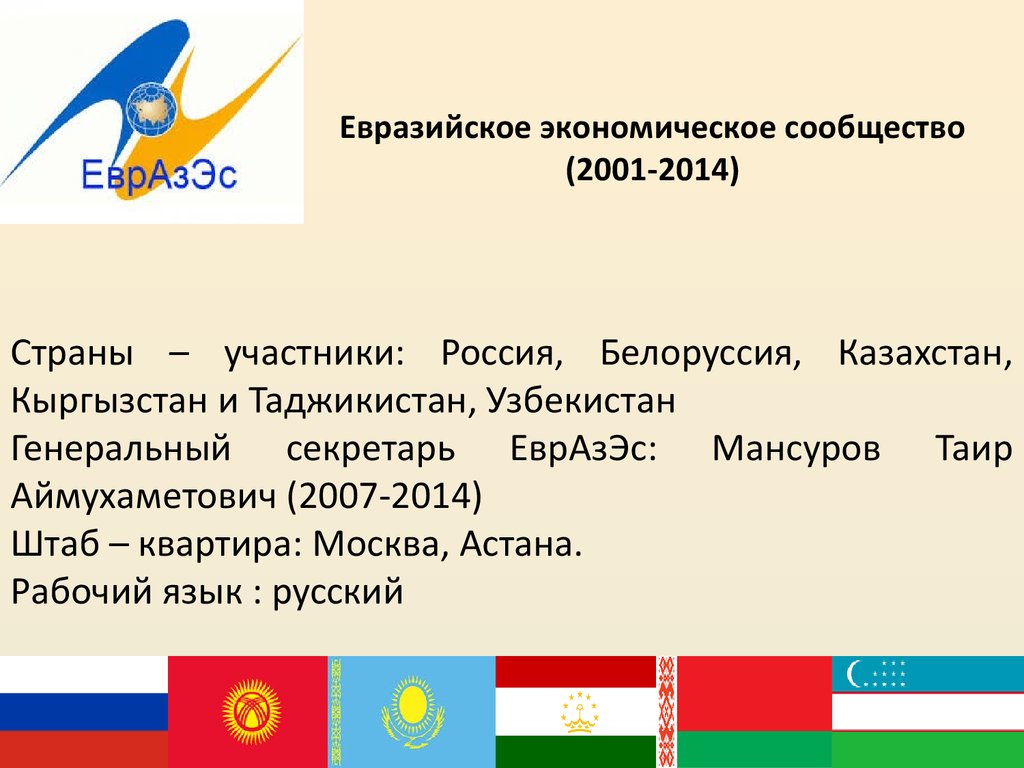 Евразийское экономическое сообщество (2001-2014)