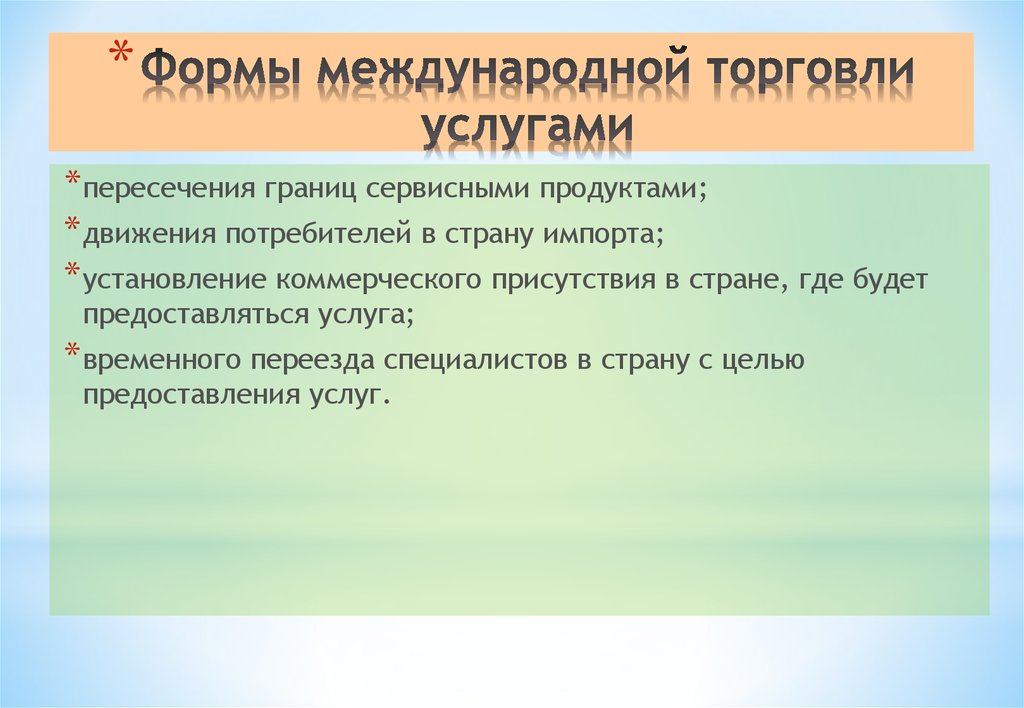 Организация международной торговли