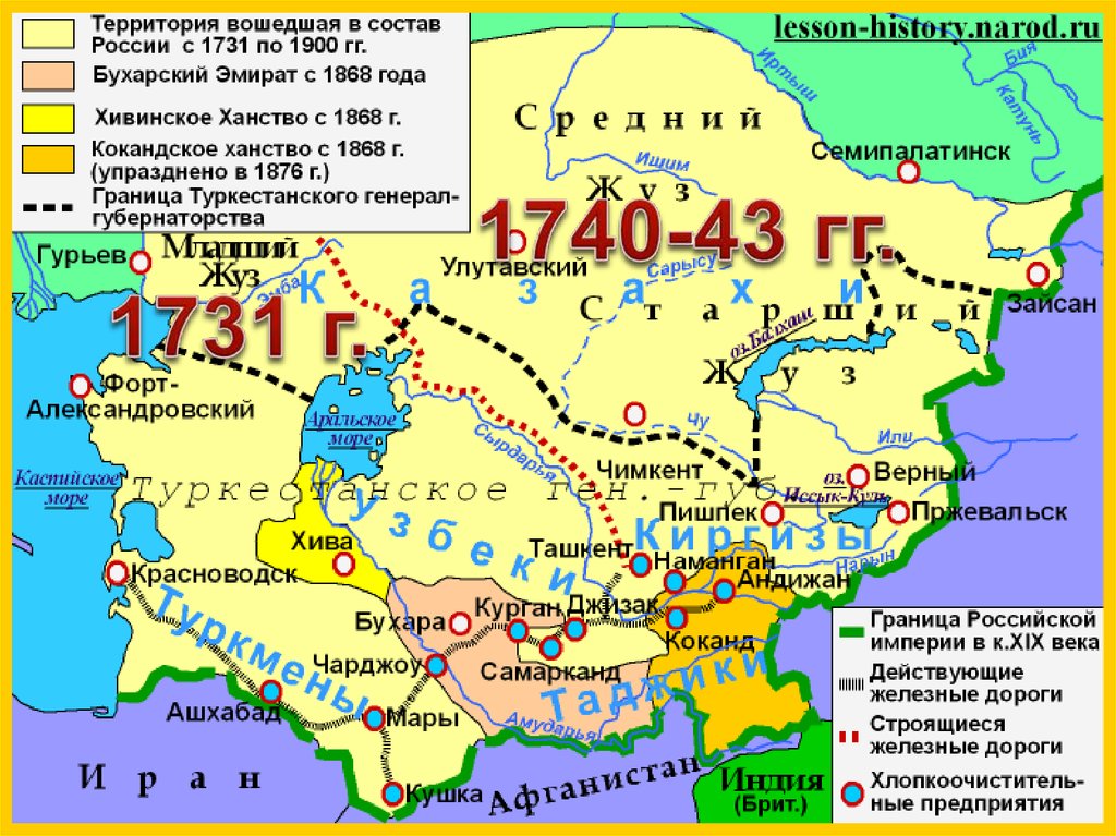 Границы казахстана до 1917 года карта