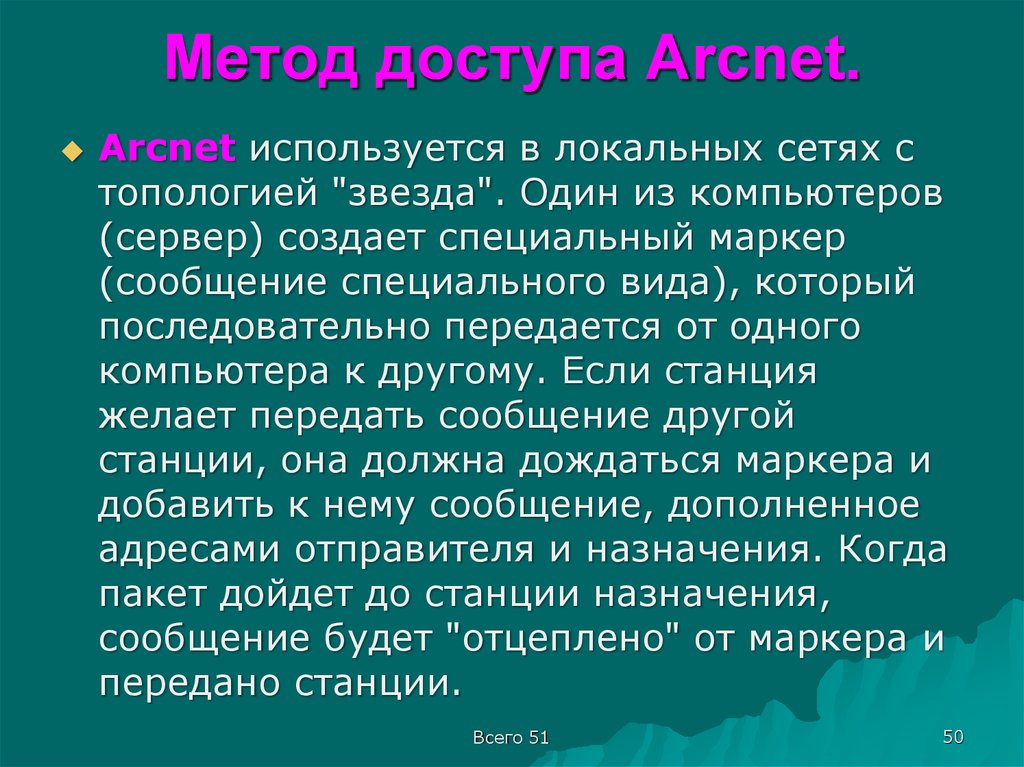 Специальное сообщение. Метод доступа ARCNET. Методы доступа ARCNET. Основные методы доступы в сети ARCNET. ARCNET достоинства.