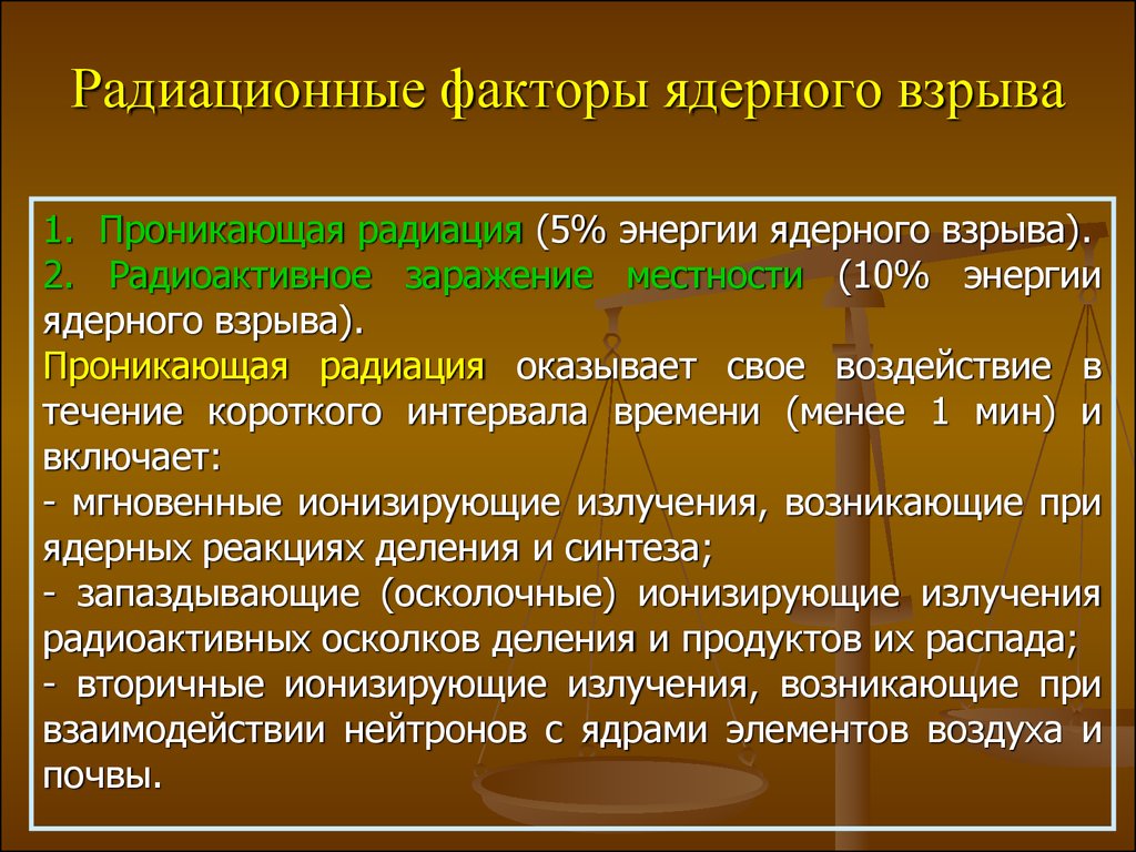 Время воздействия радиоактивного заражения местности