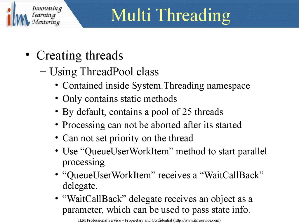 Threading methods. Multithreading.