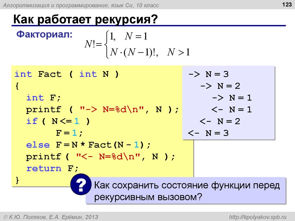 Как работает рекурсия?