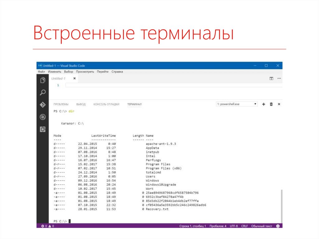 Встроенные терминалы