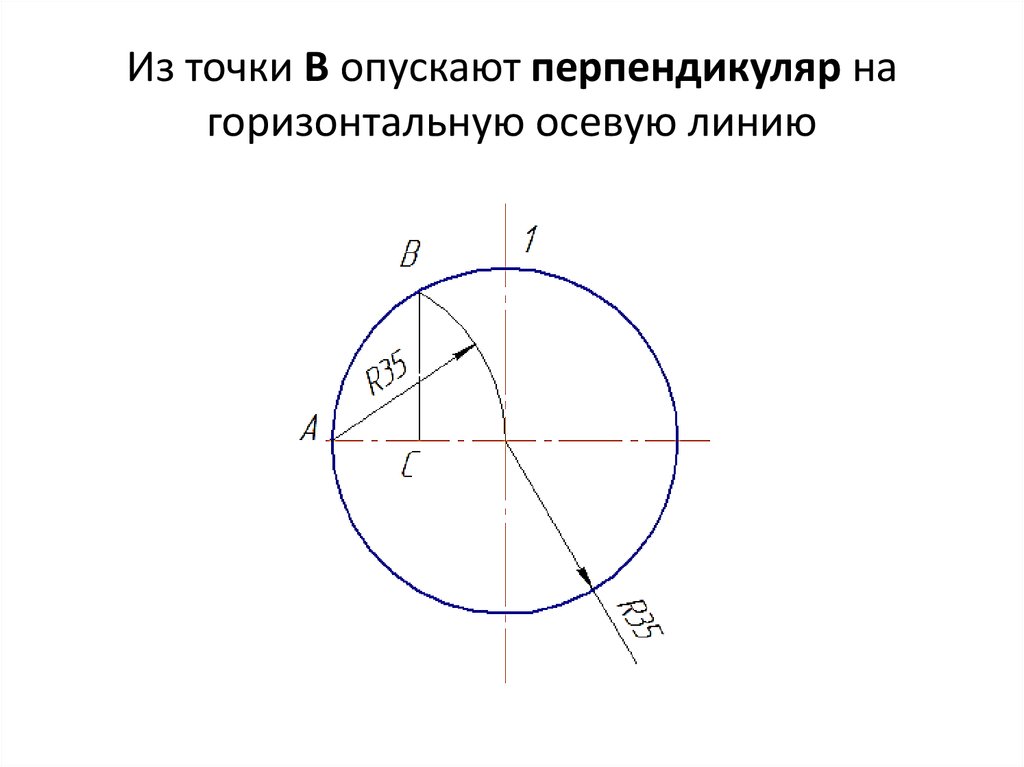 Для проведения на чертеже перпендикуляра из точки к прямой используют что