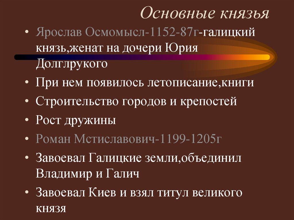 Основные князья. Ярослав Осмомысл политика. Ярослав Осмомысл годы правления. Ярослав Осмомысл кратко о правлении. Ярослав Осмомысл основная деятельность.