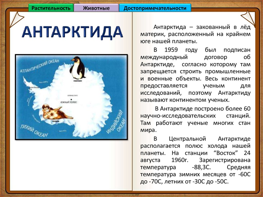 Презентация по окружающему миру 2 класс антарктида