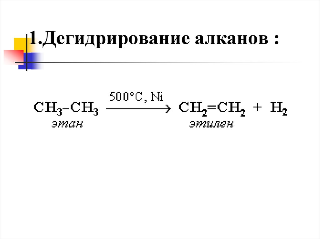 Дегидратация алкана. Дегидрирование алканов механизм реакции. Реакция дегидрирования алканов примеры. Формулы реакции дегидрирования алкенов. Дегидрирование алканов катализатор.