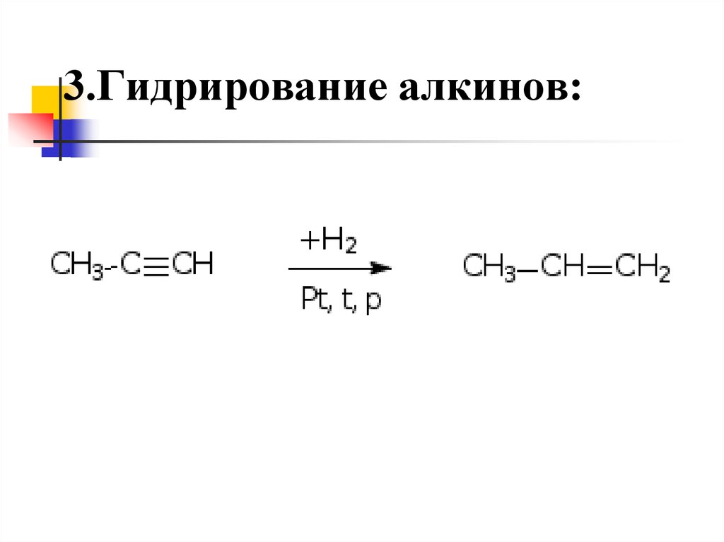 Схема реакции гидрирования