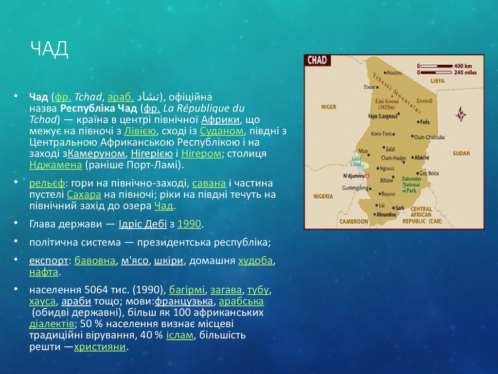 Презентация страны чад