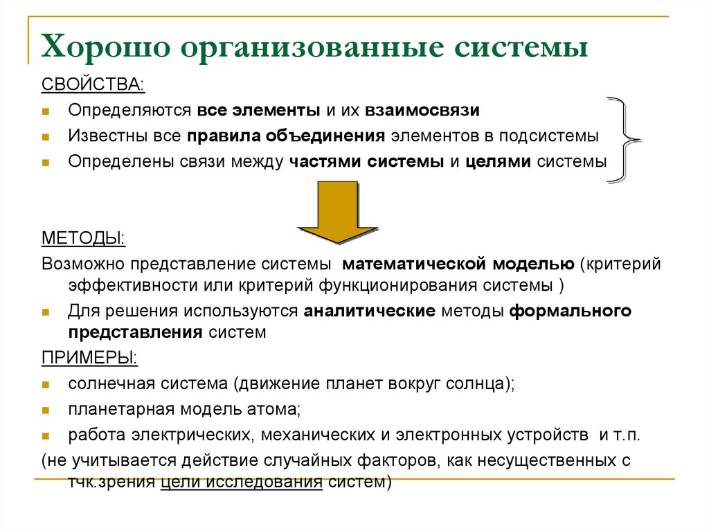 Свойства определился. Хорошо организованные системы. Хорошо организованные системы примеры. Хорошо организованная система противоположна системе. Хорошо организованная система это.