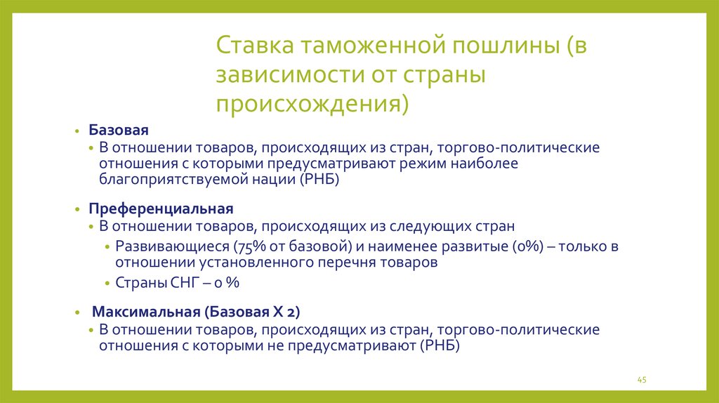 Страна какого происхождения. Ставки таможенных пошлин. Пошлины по стране происхождения.