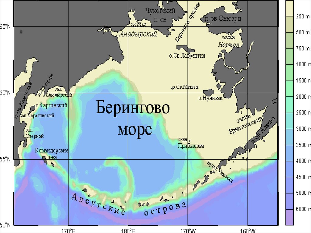 Берингово море карта россии