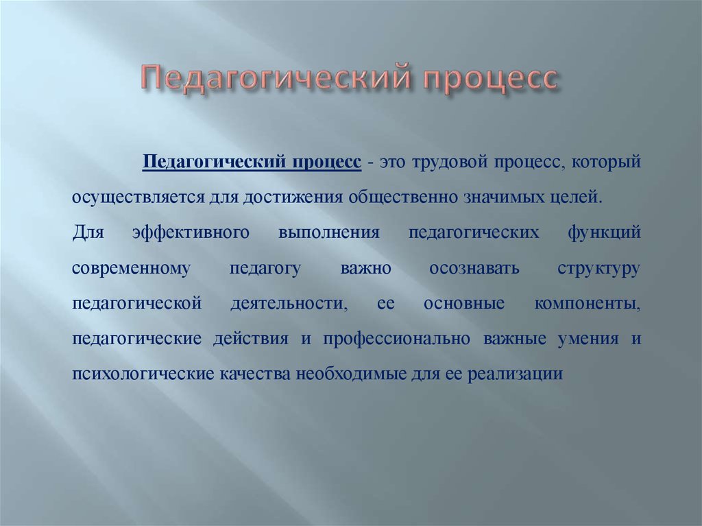 Процесс педагоги. Современный учитель выполняет основные функции. Педагогические функции. 