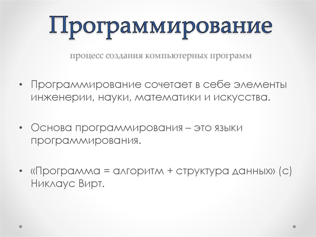 Что такое процесс создания компьютерных программ