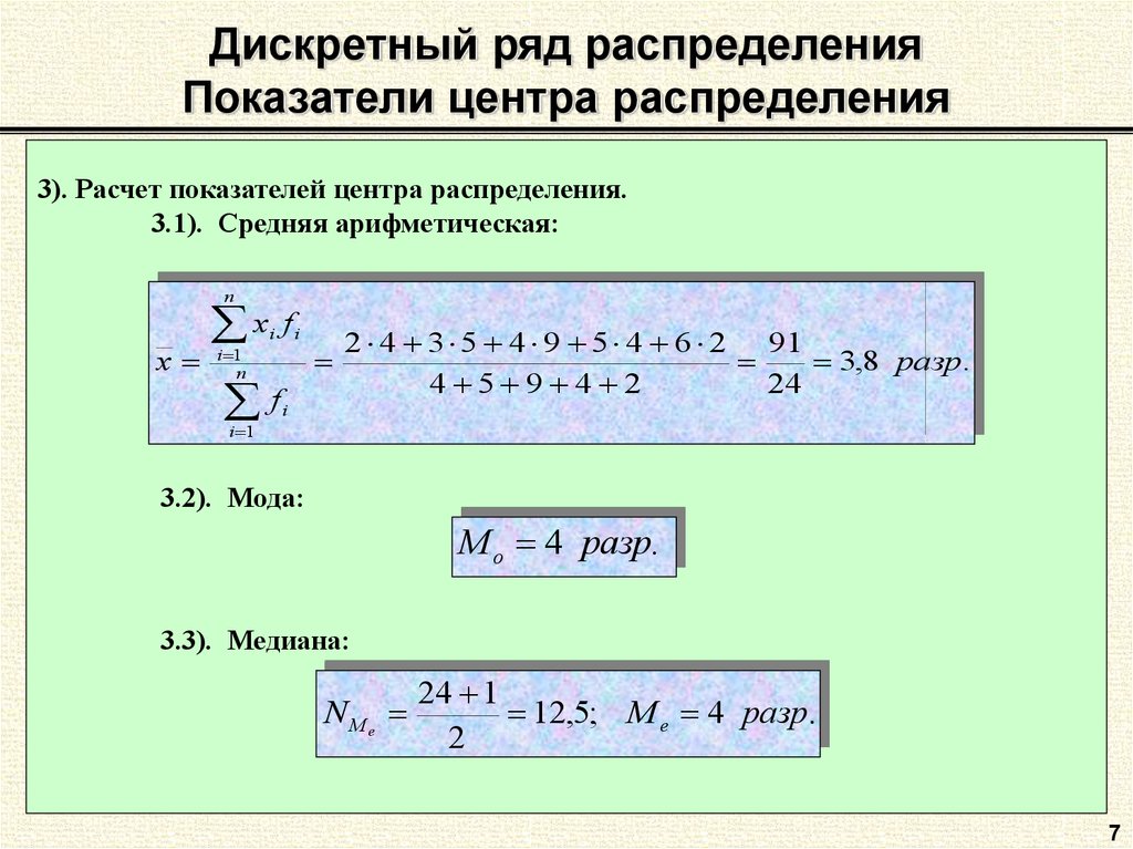 Рядом распределения. Показатели центра распределения вариационного ряда. Рассчитать показатели центра распределения. Расчет показателей ряда распределения. Формула показателя центра распределения.