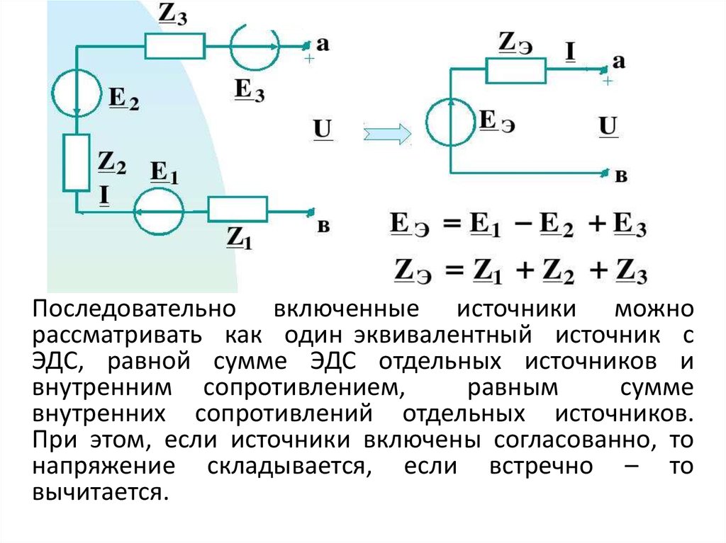 Соединение источника эдс