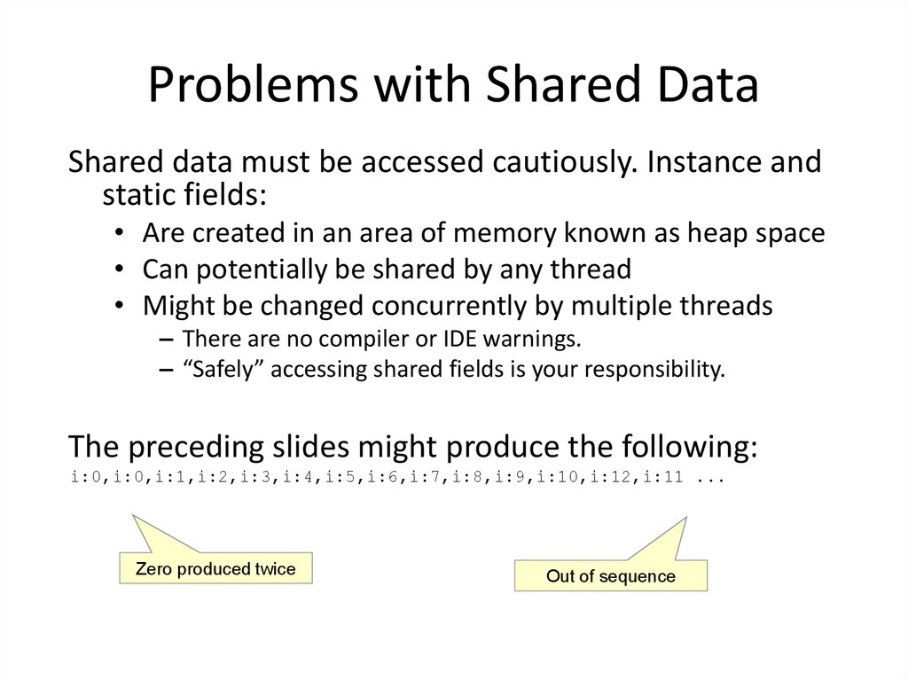 Problems with Shared Data