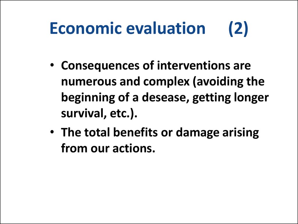 Economic evaluation (1)