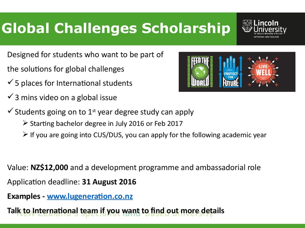 Global Challenges Scholarship