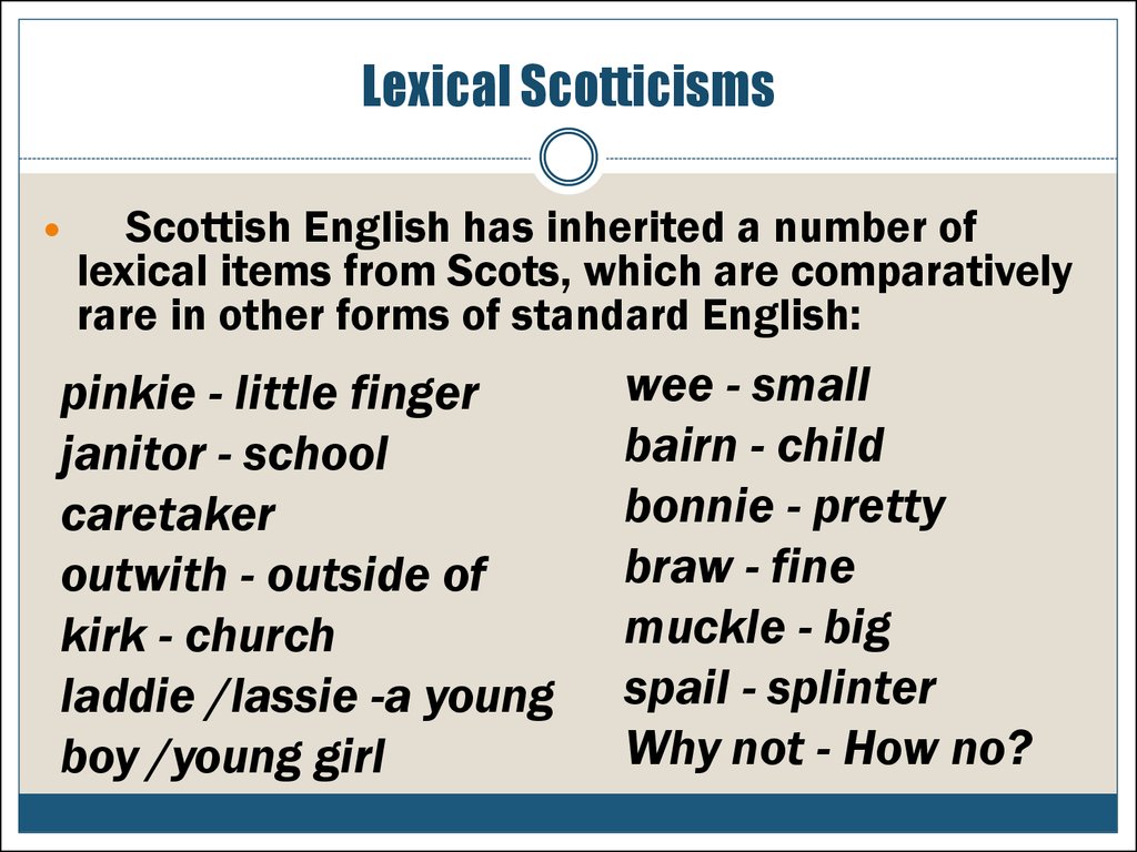 Scottish English Online Presentation