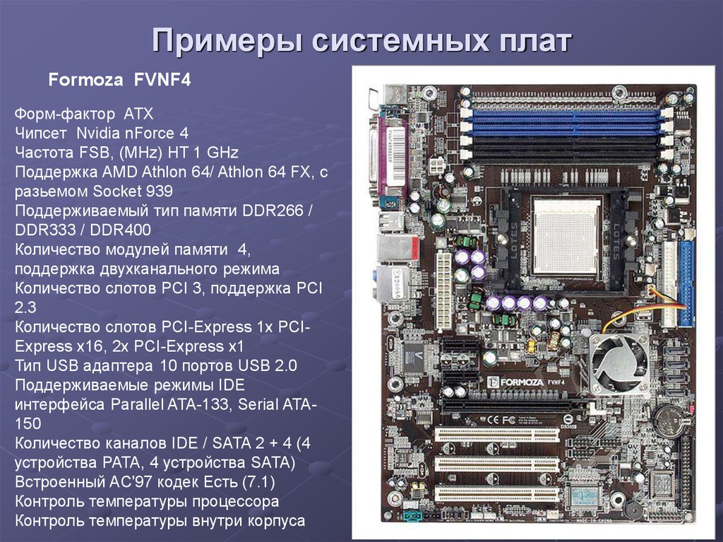 Презентация по информатике материнская плата