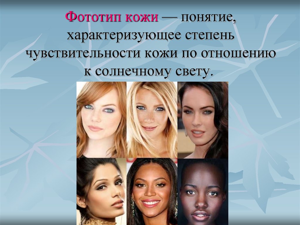 Фототипы кожи - презентация онлайн
