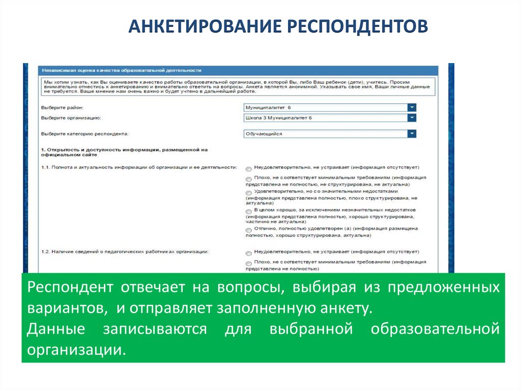 Направляю заполненную анкету. Анкета респондента. При анкетировании паспортные данные респондент указывает.