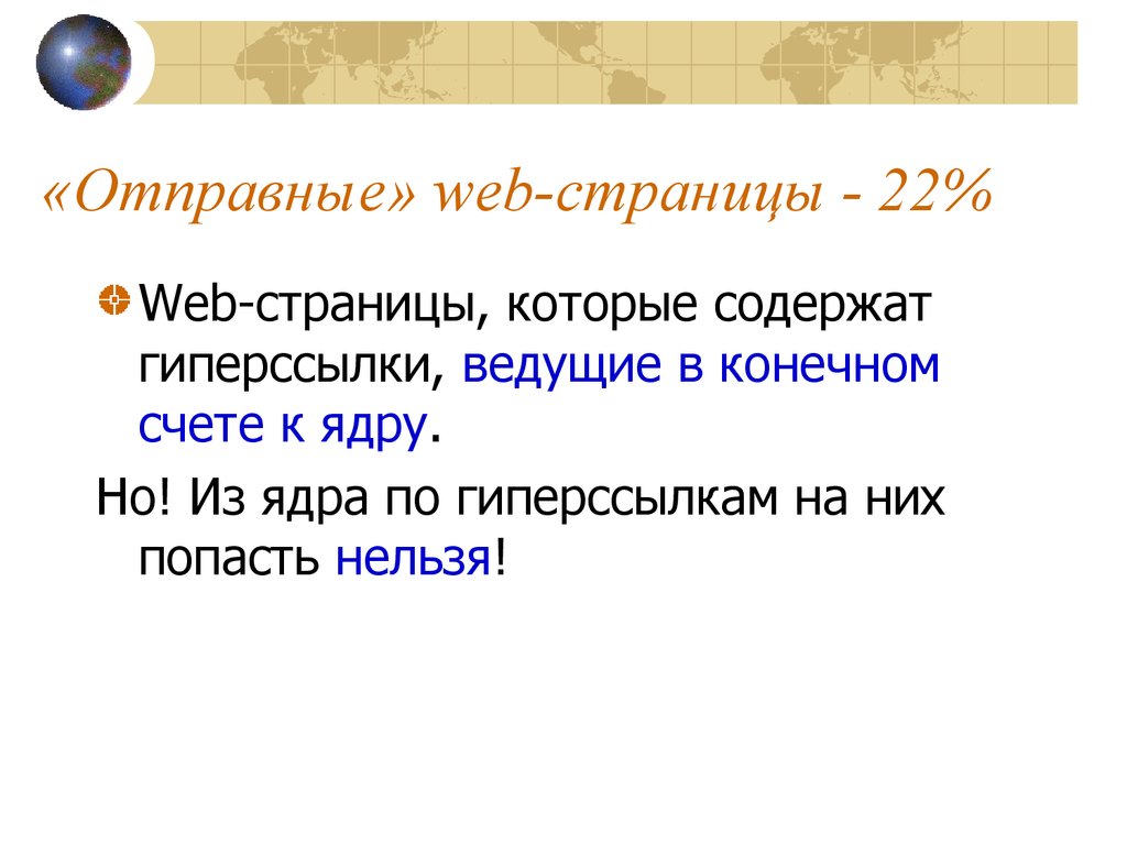 «Отправные» web-страницы - 22%