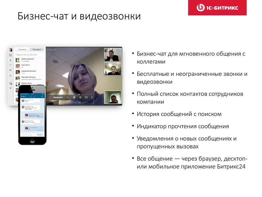 Бизнес чат. Список контактов сотрудников. Деловой чат. Видеозвонок в чате.