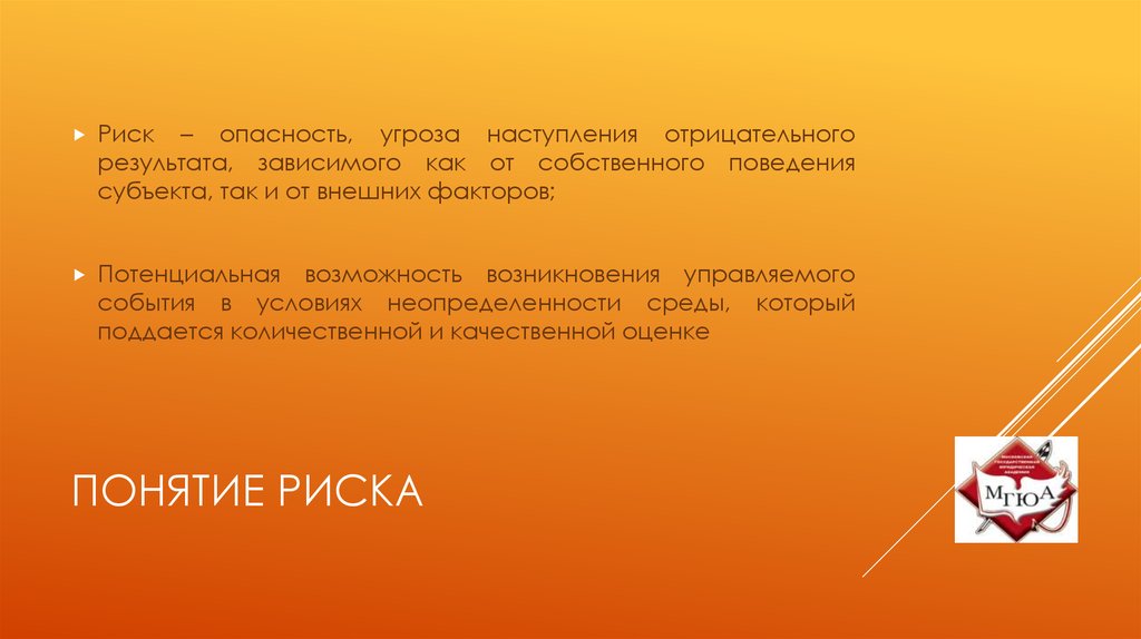 Понятие риска