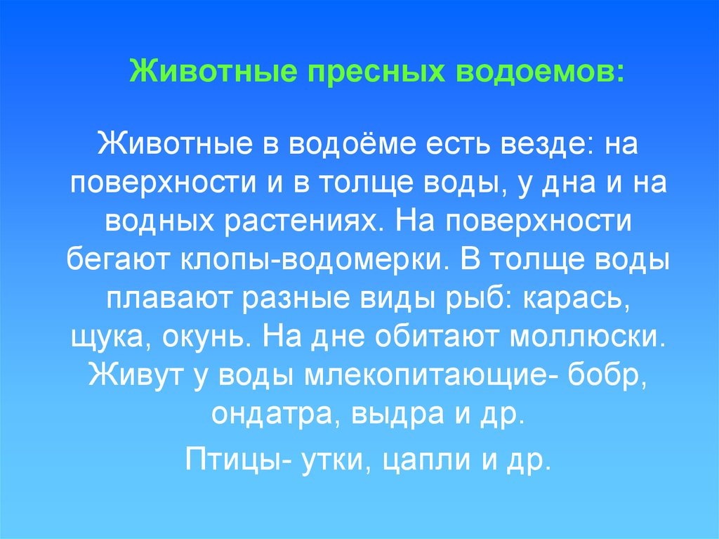 Водоплавающие жители водоема презентация