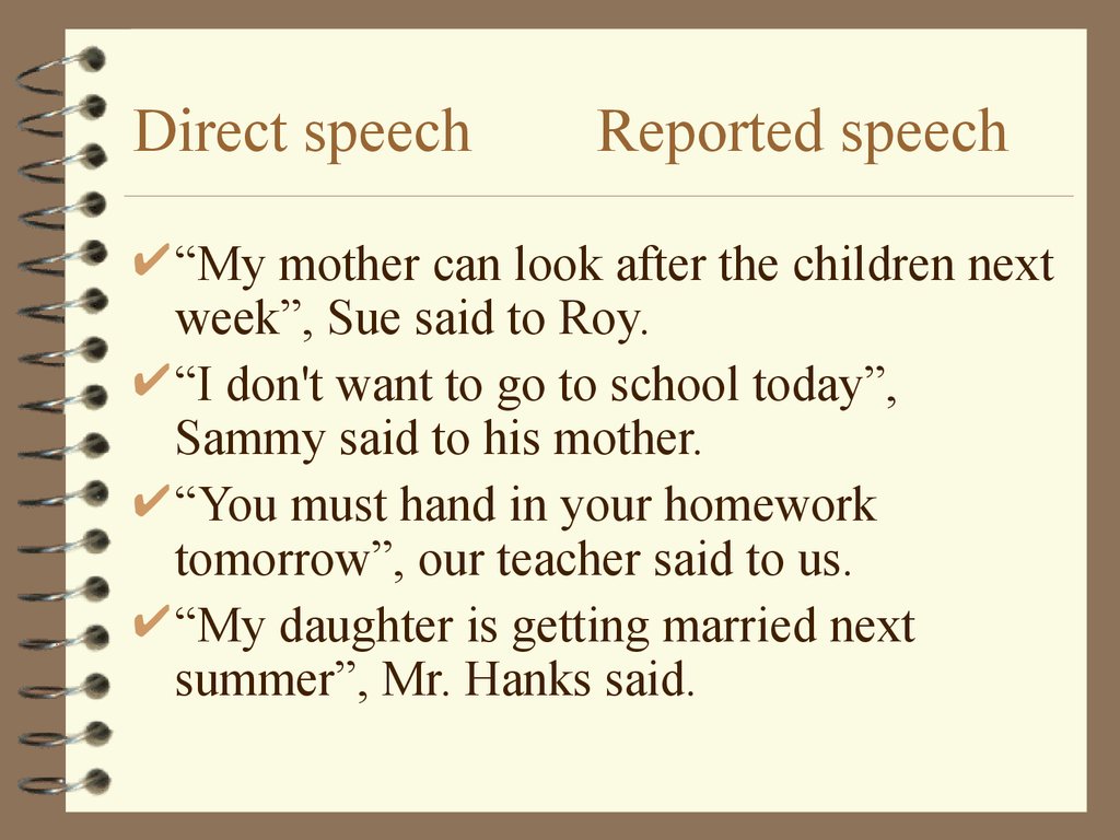 Reported speech 7