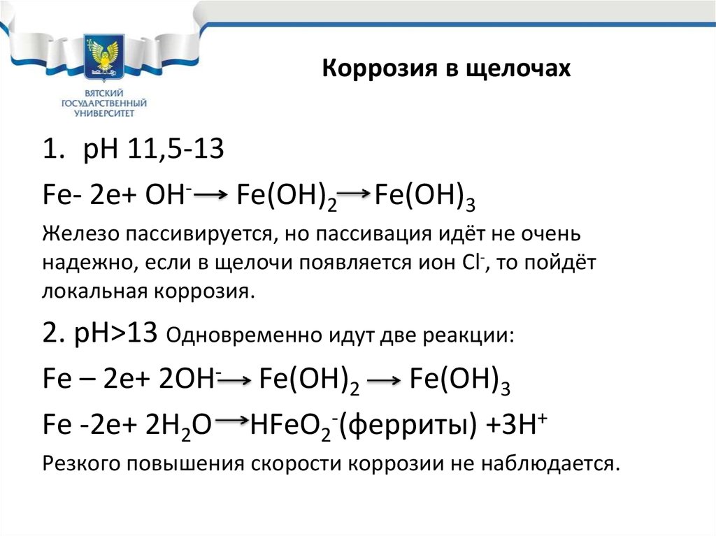 Коррозия железа в различных средах проект